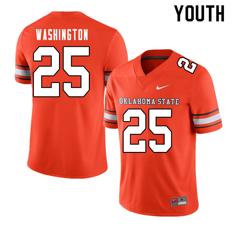 Youth #25 Andre Washington Oklahoma State Cowboys College Football Jerseys Sale-Alternate Orange